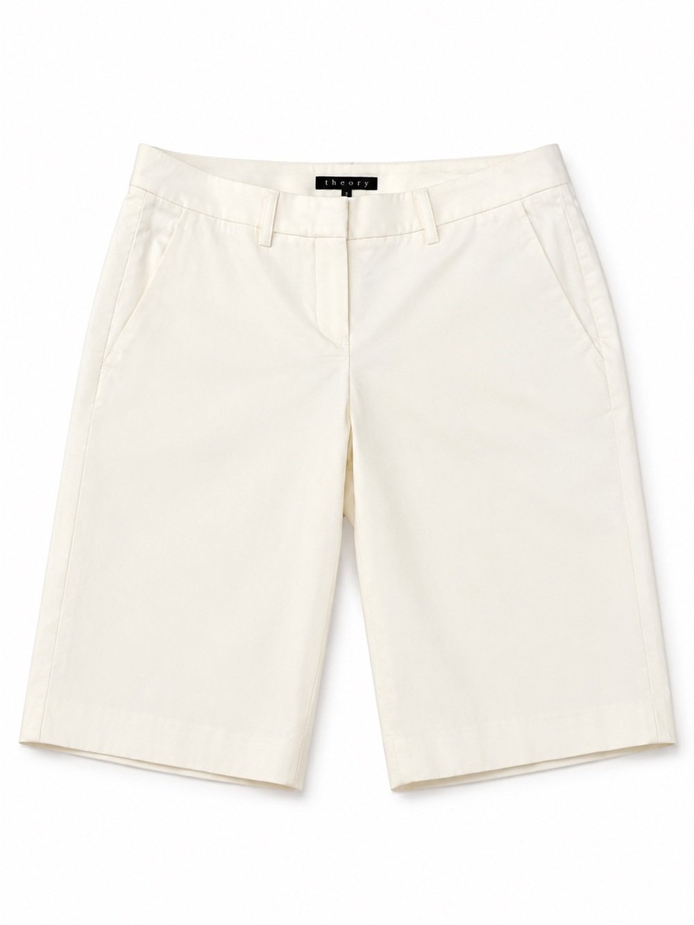 Theory Off White Bermuda Shorts Size 2 Tailored Cotton Summer